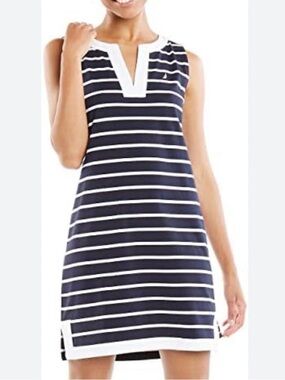 Nautica Breton Stripes Sleeveless Polo Dress